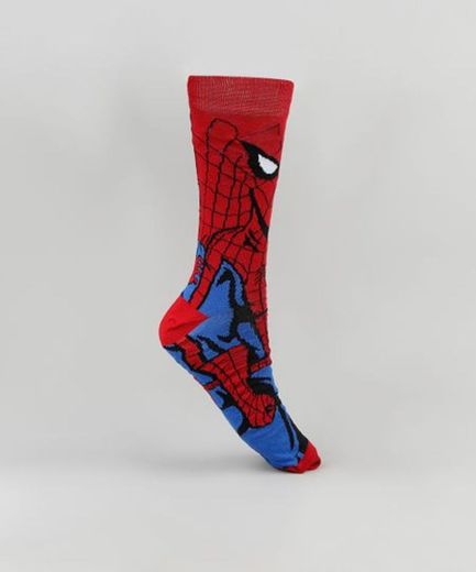 Meia Masculina Cano Alto Homem Aranha Vermelha - cea