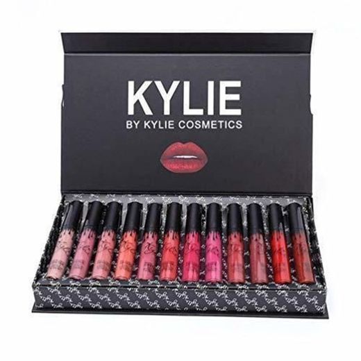 Hehilark Kylie 12 Piezas/Colores Kit de lápices labiales Mate portátil Hidratante Lip