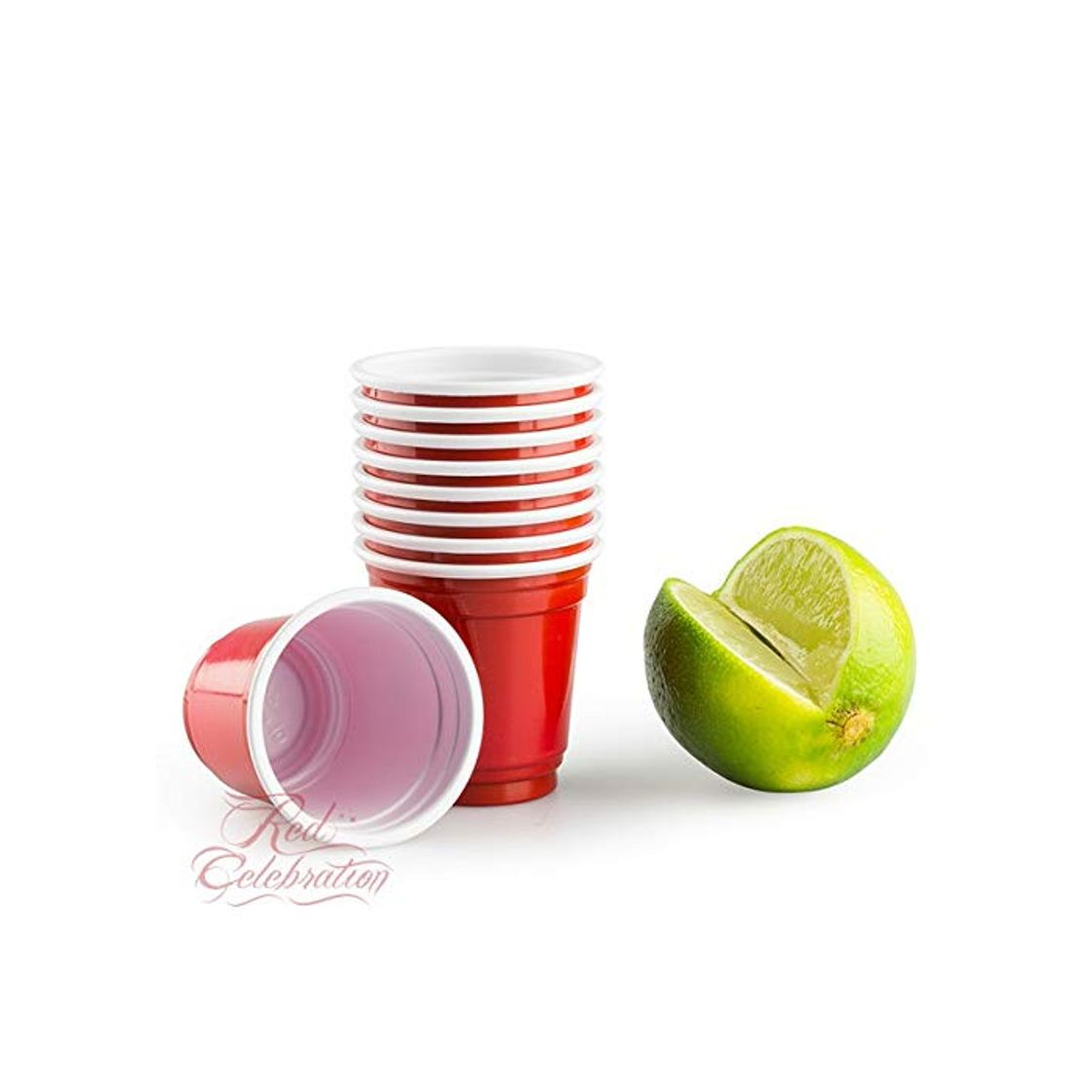 Product 100 Vasos Rojos Shot de chupito cups Americanos para Fiestas - Red