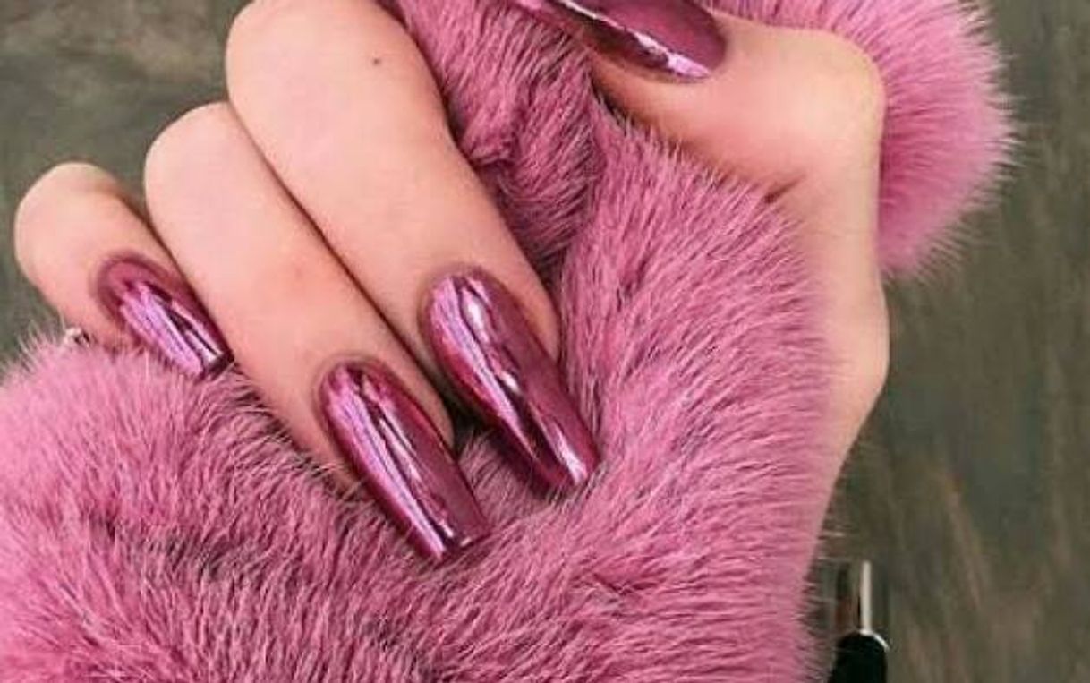 Social Uñas rosa metal  💖