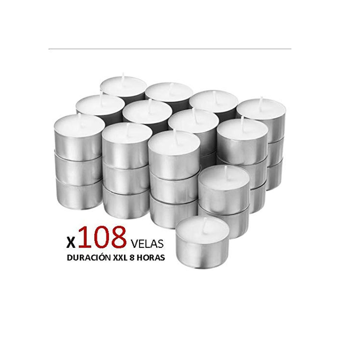 Product Cia&Co Pack 108 Velas de té XXL Larga Duración 8 Horas