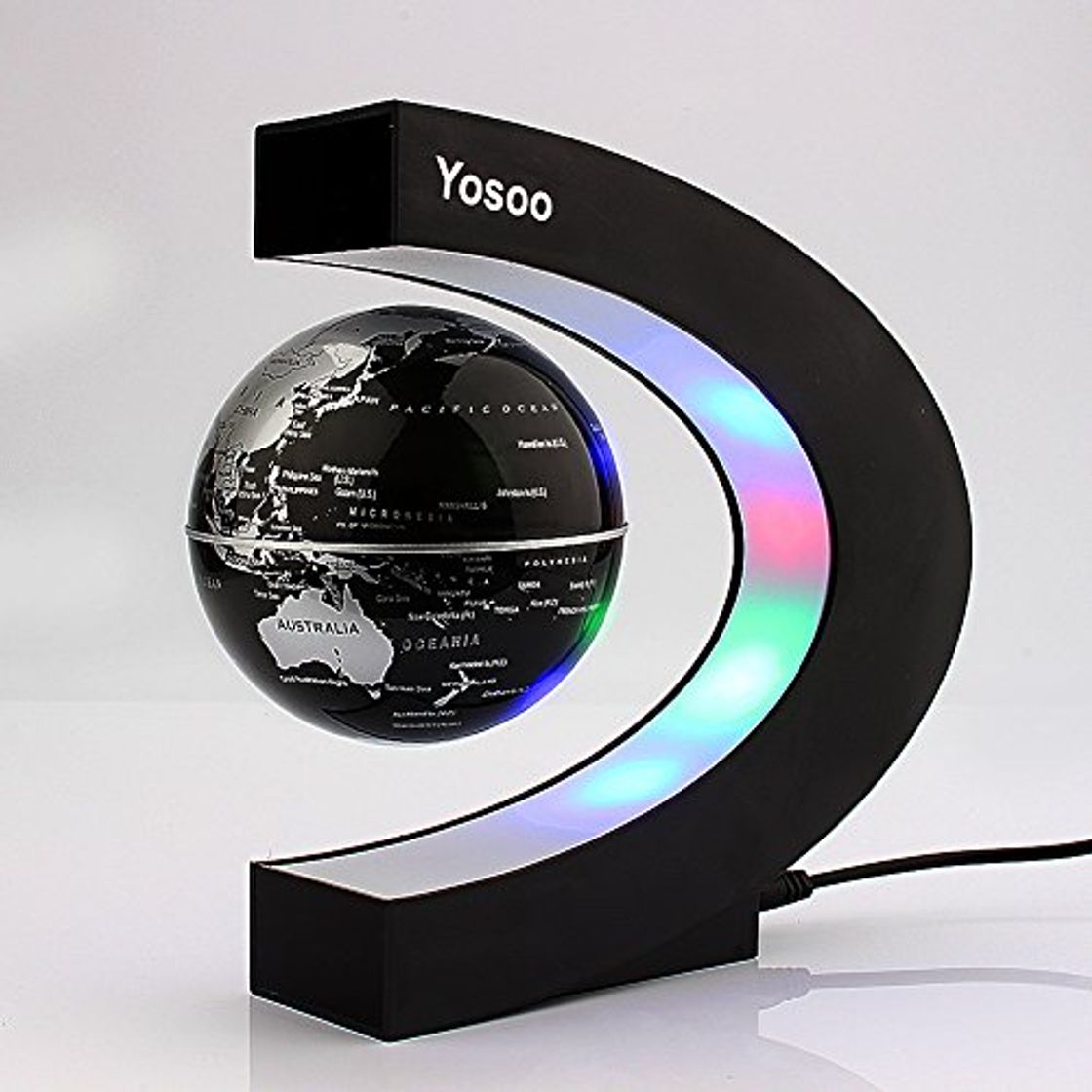 Social Yosoo C Forma Decoración Levitación Magnética Flotante Mapa del Mundo Globo Luz
