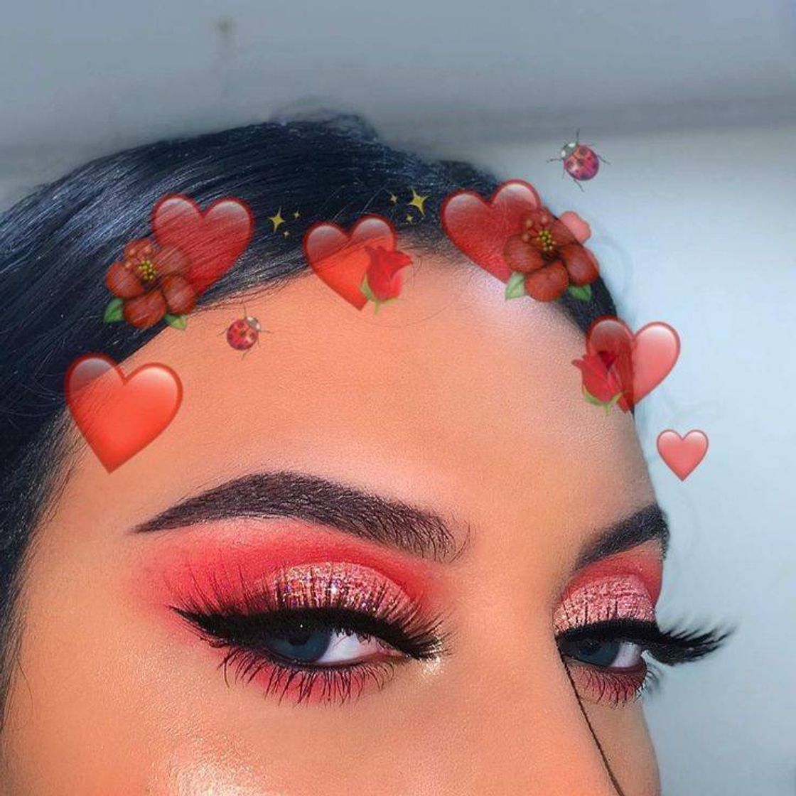 Moda esfumado vermelho e gliter 🥺🍒