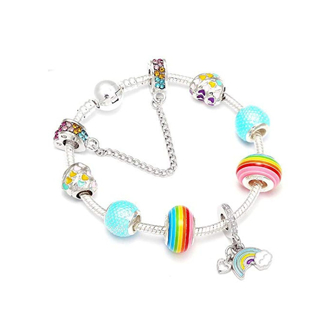 Product TJDCVEWKM Moda Rainbow Colgante Charms Bracelet DIY Jewelry Fit Brand Bracelets para