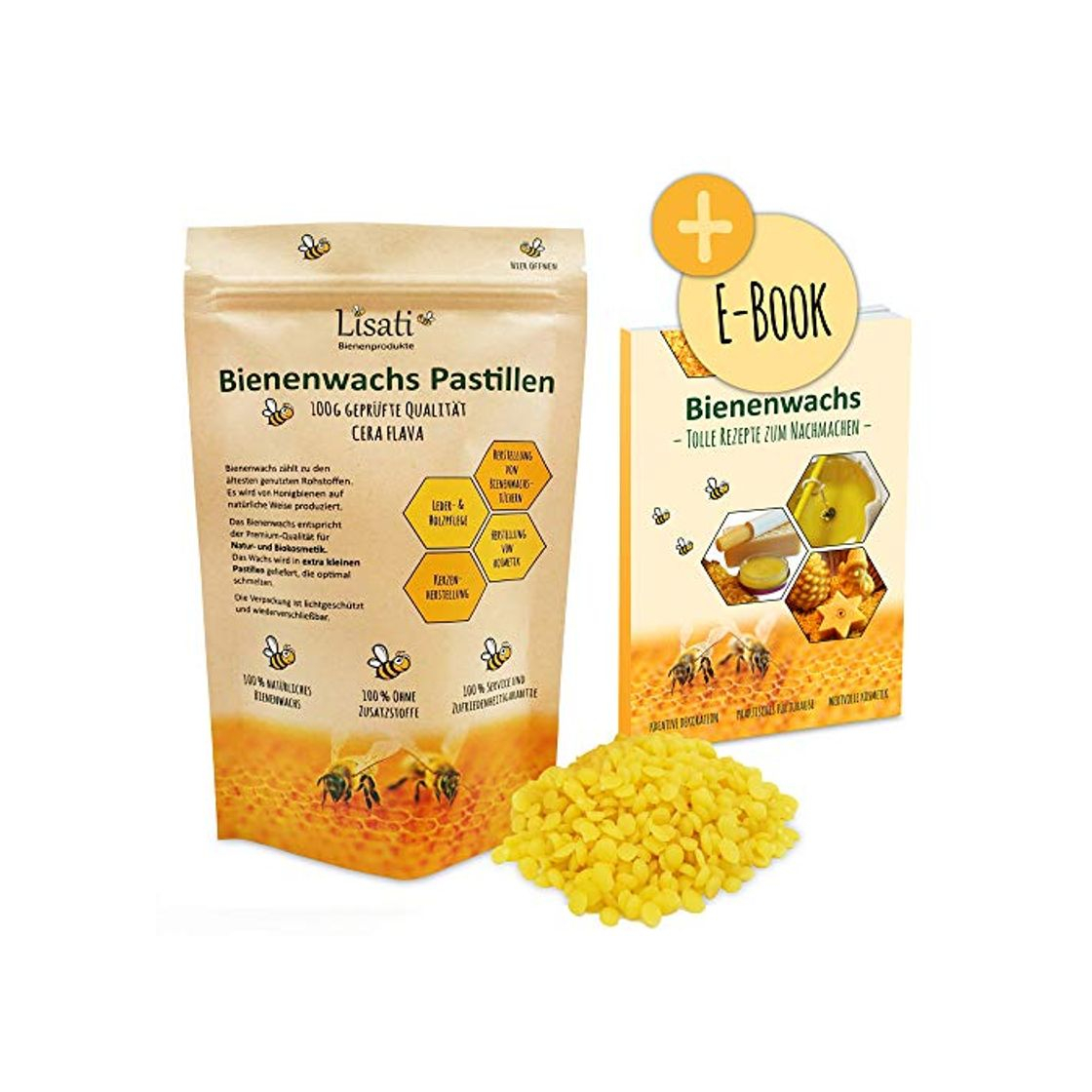 Productos Pastillas de cera de abeja de apicultor 100 % naturales