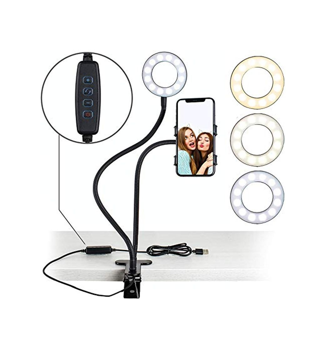 Product Luces LED circulares de halo iluminación para anillo de selfie con soporte