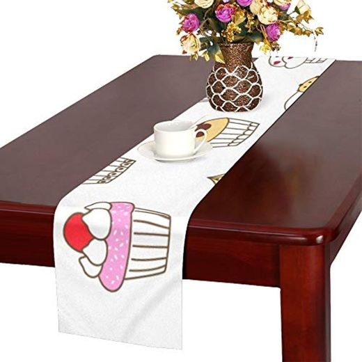 XiexHOME Decorado Sweet Cupcakes Table Runner Kitchen Dining Table Runner 16x72 Pulgadas para cenas Eventos Decoración