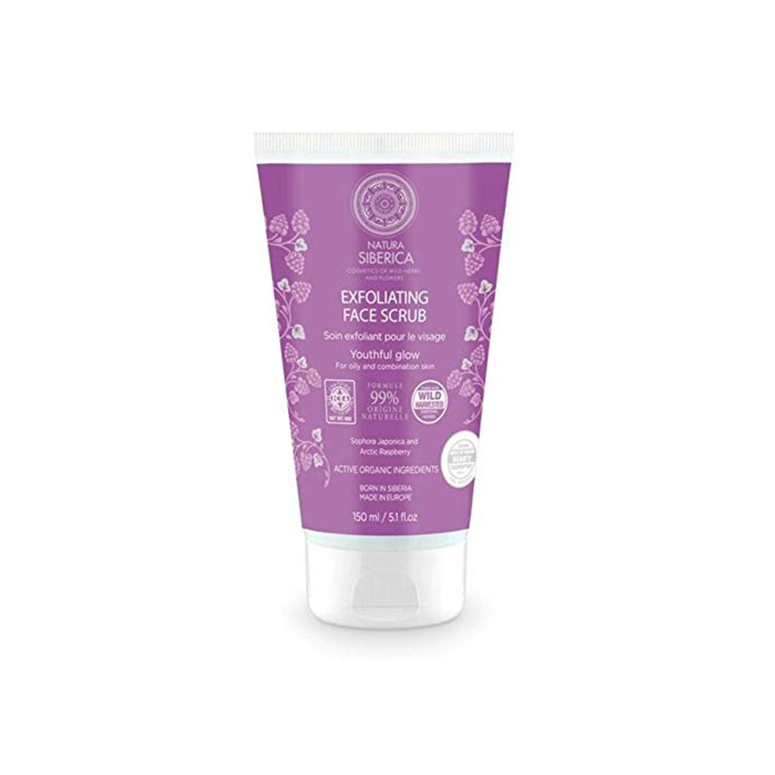 Beauty Natura Siberica Exfoliante Facial para Piel Grasa o Mixta Brillo Juvenil