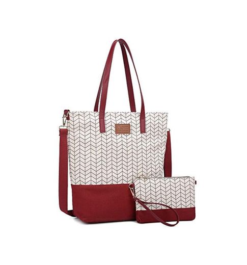 Myhozee Bolsos de Mujer Bolso de Hombro Bolsa Playa, Lona Bolso Mujer