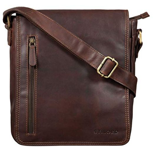 STILORD 'Will' Bolso Bandolera Piel Hombre Pequeña Bolso Mensajero Vintage de Hombro