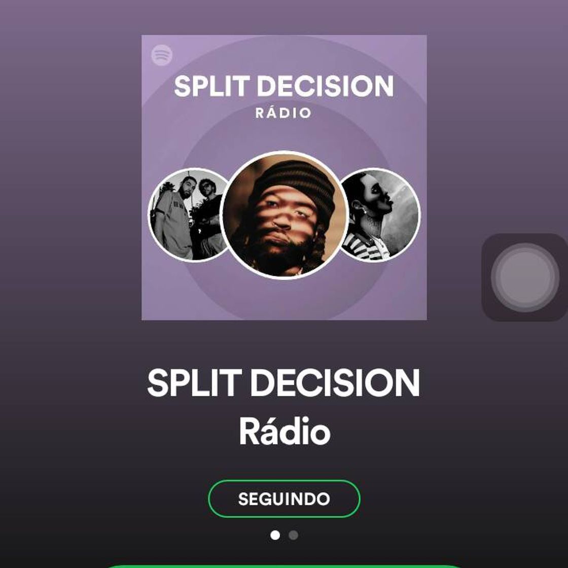 Moda Split decision, essa playlist no spotify