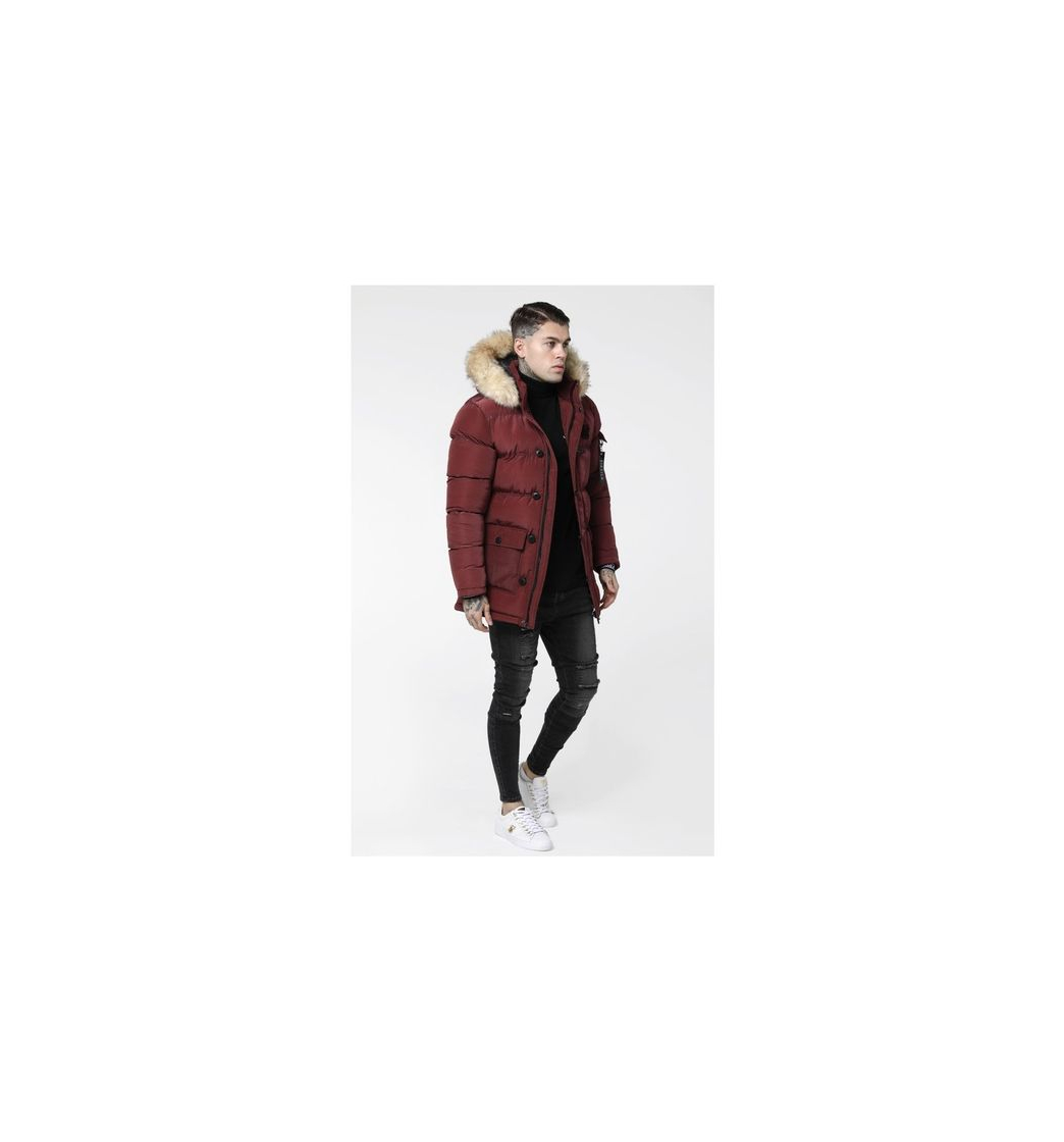 Producto Sik Silk Shiny Puff Parka – Burgundy