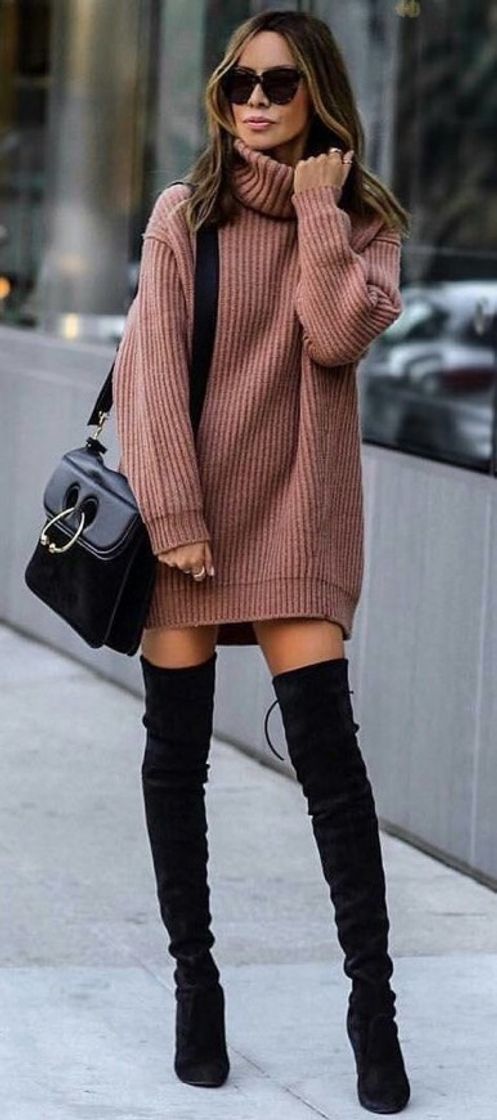 Moda Look inverno com bota cano alto