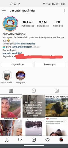 Pág do insta "PASSATEMPO INSTA" 