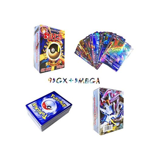 Sinwind 100 Piezas Pokemon Cartas, Tarjetas de Pokemon, Pokemon Trading Cards, Juego