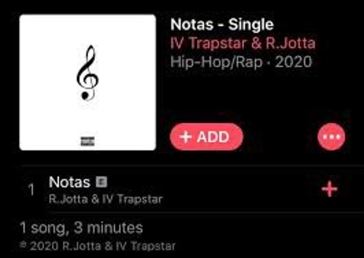 Canción Notas (R.Jotta &amp; IV Trapstar)