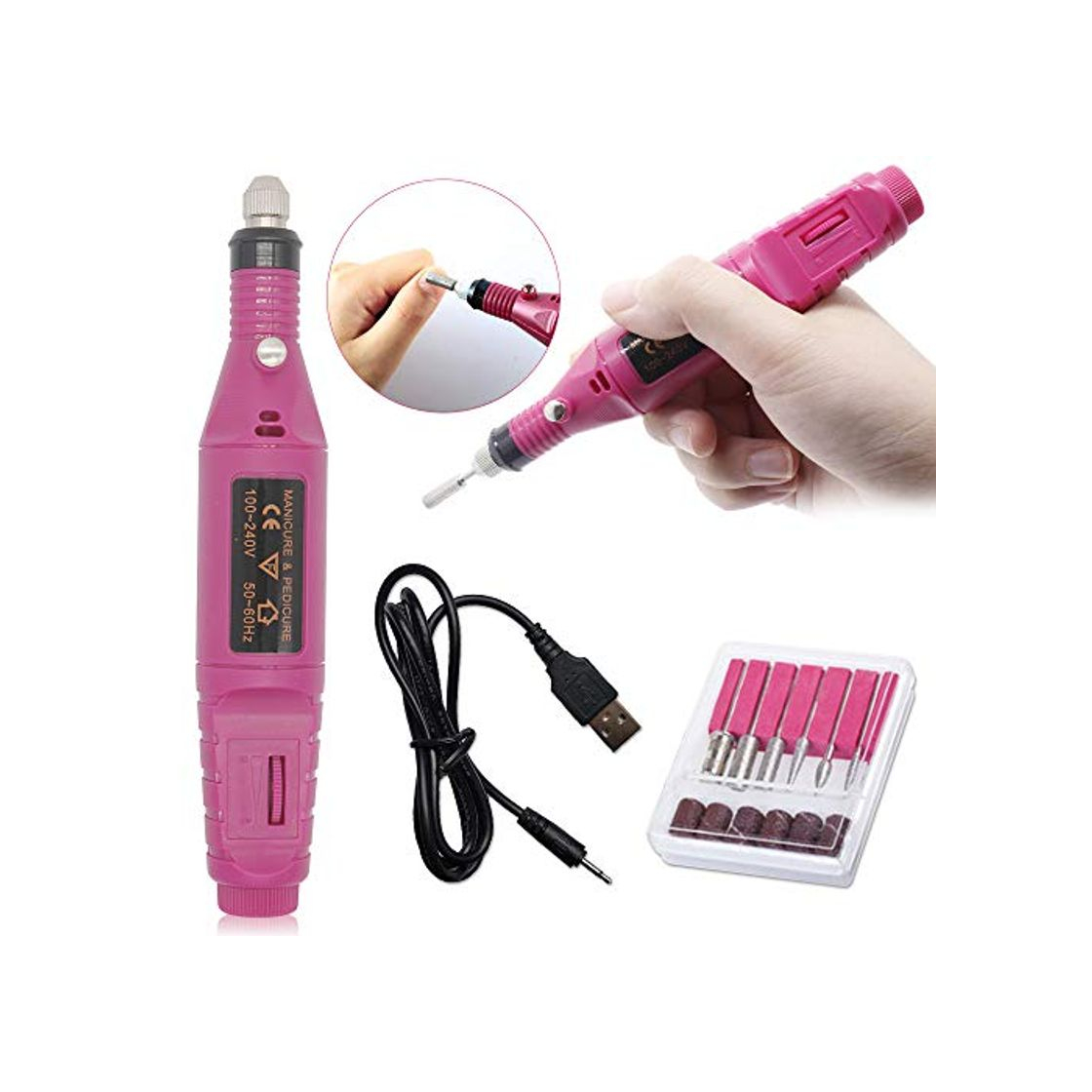 Social USB Kit de Manicura y Pedicura Eléctrico Profesional