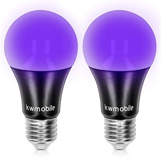 kwmobile Set de 2 Bombillas LED E27 de luz negra