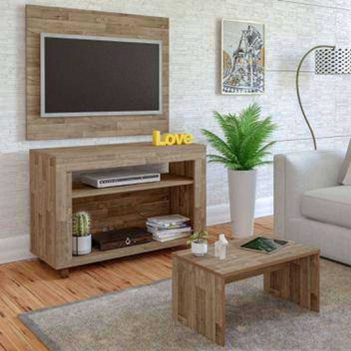 Social Rack com Painel para TV até 32 Polegadas e Mesa de Centro St