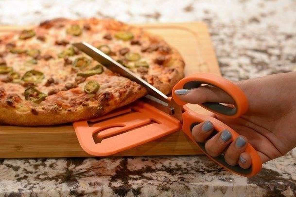 Productos DealMux Grip plástico Panadería Cortador de Pizza Shears Clippers Herramienta Tijeras rebanar Alimentos