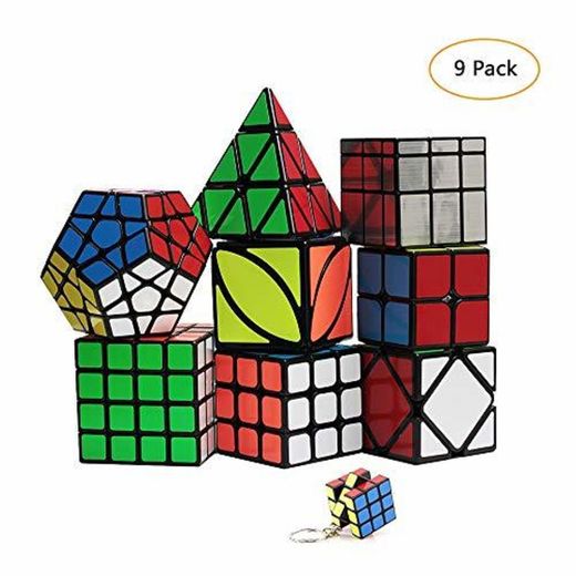 YGZN Speed Cube Set 8 Pack 2x2 3x3 4x4 Speed Cube ,Megaminx