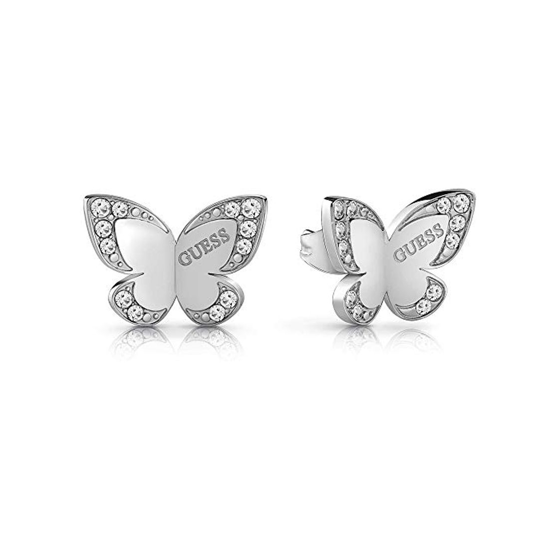 Producto Pendientes Guess Love Butterfly acero inoxidable quirúrgico logo chapados rodio UBE78010 [AC1126]