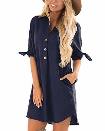 Social CNFIO Vestidos Mujer Casual Camisetas Mujer Manga Larga Cuello en V Blusas