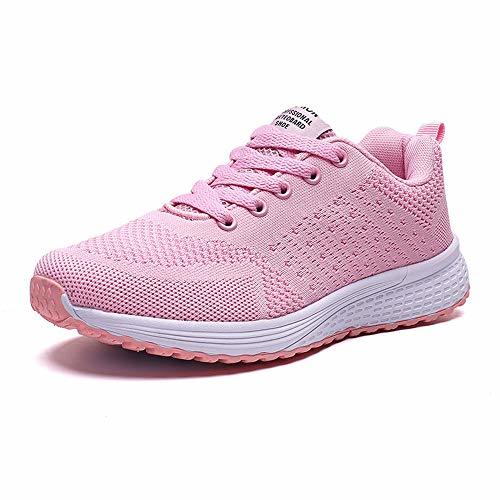 Product Zapatillas de Deportivos de Running para Mujer Gimnasia Ligero Sneakers Brillante Rosado