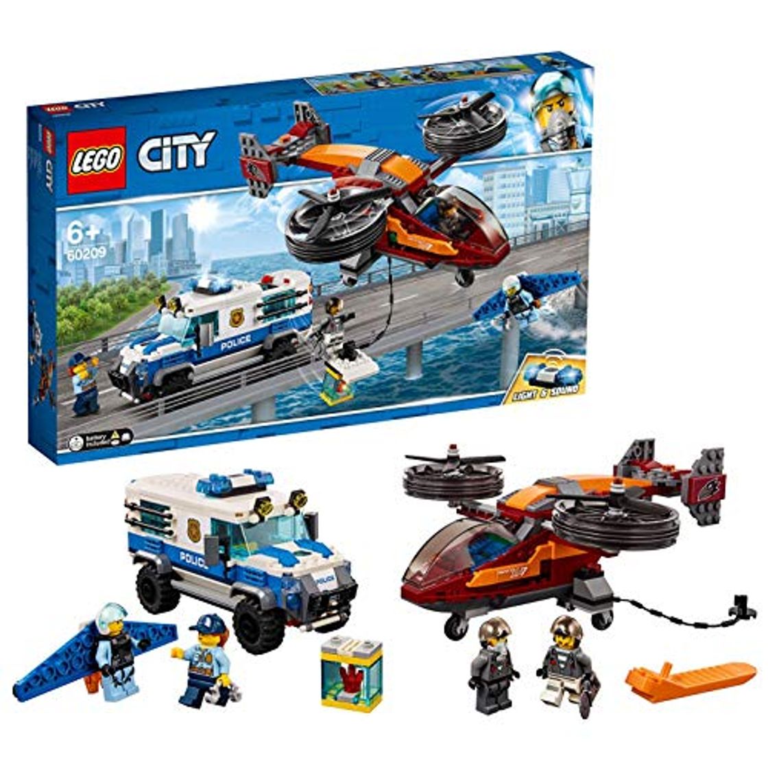 Products LEGO City - Police Policía Aérea: Robo del Diamante, juguete divertido y