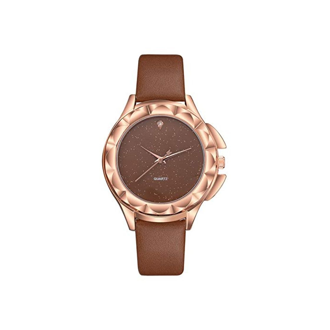 Products TCEPFS Reloj de Mujer Lady Rose Gold Starry Sky Diamond Relojes de Pulsera Mujer Moda Casual Reloj de Cuarzo para Mujer Relogio Feminino   Brown