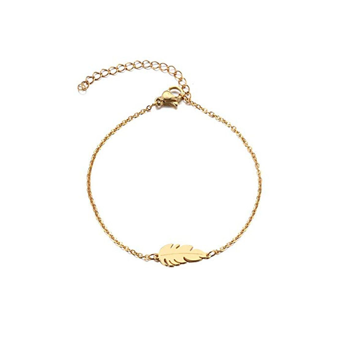 Social Homie Pulsera de Acero Inoxidable para Mujer Pluma   Hombre Oro y Oro Rosa