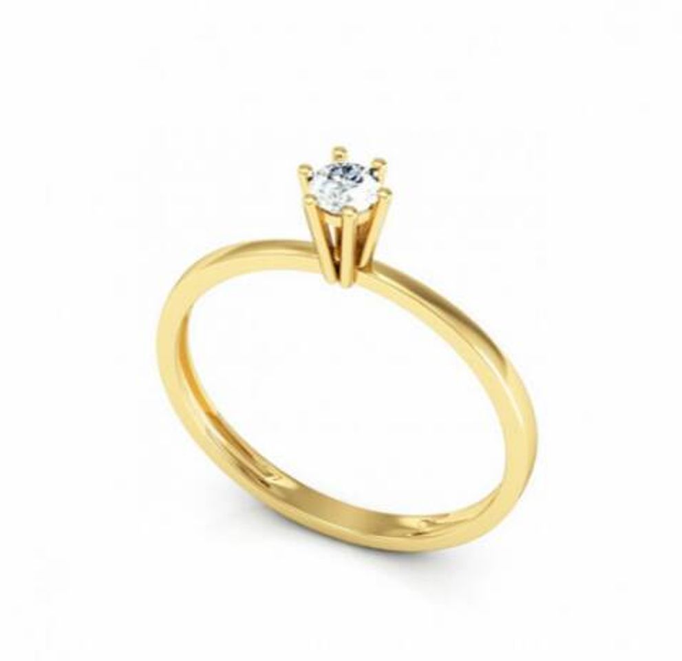 Social Anel Solitário Ouro 18K