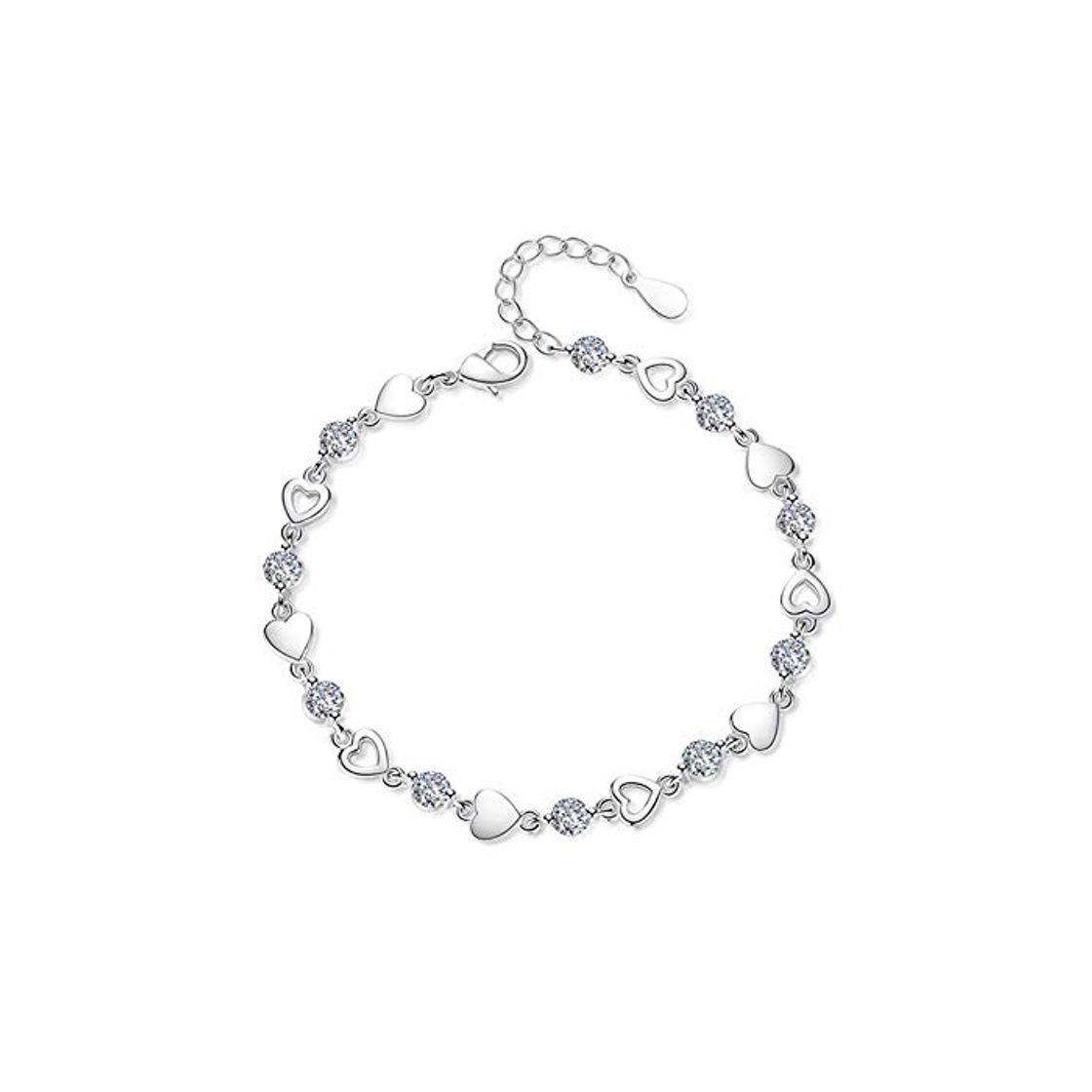 Social FINLN Moda 925 Plata esterlina Amor Zirconia Pulsera Mujer Cristal joyería pulsira Feminina