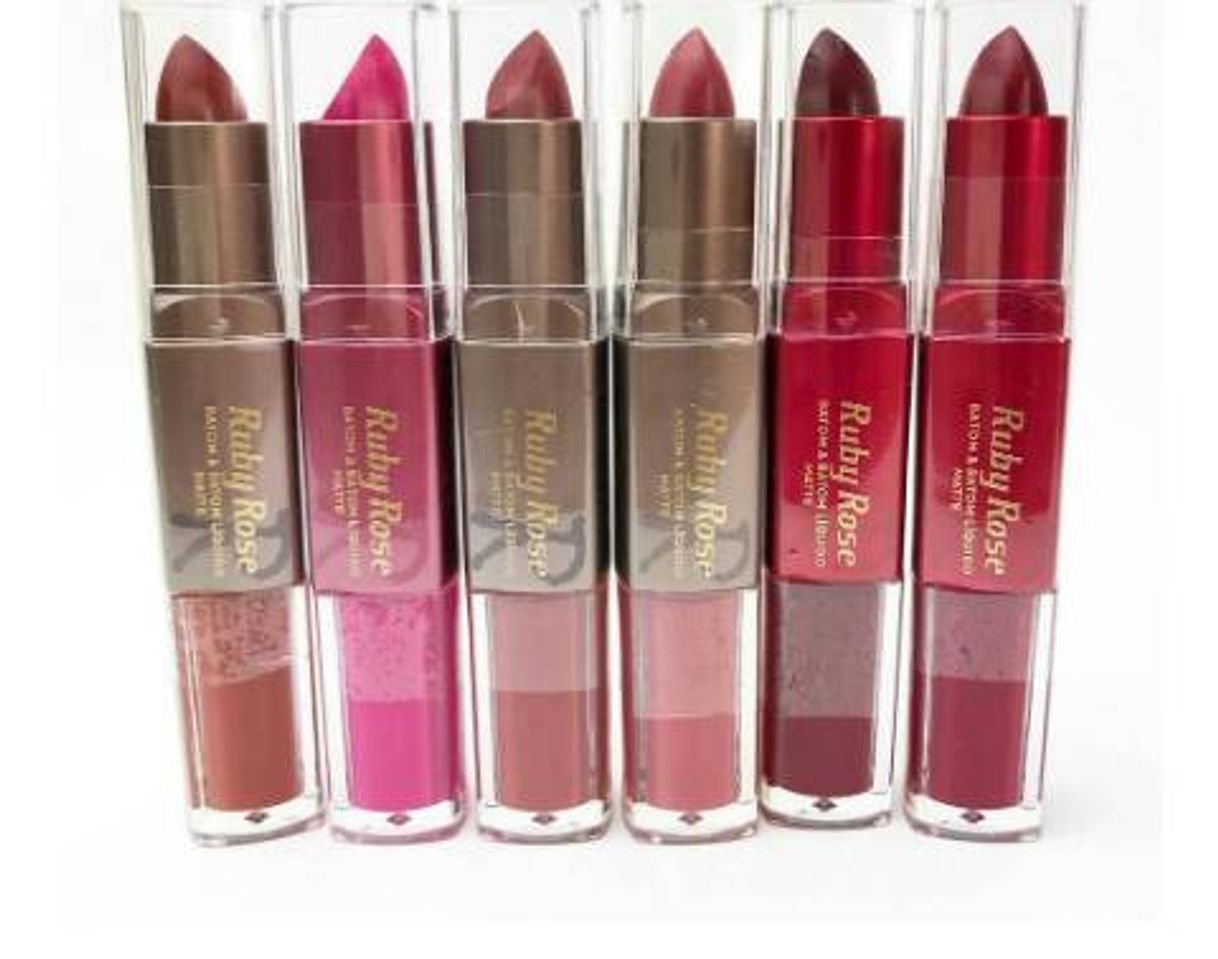 Social Batom matte 2 em 1 Ruby Rose - Kit c/ 06 unidades 
