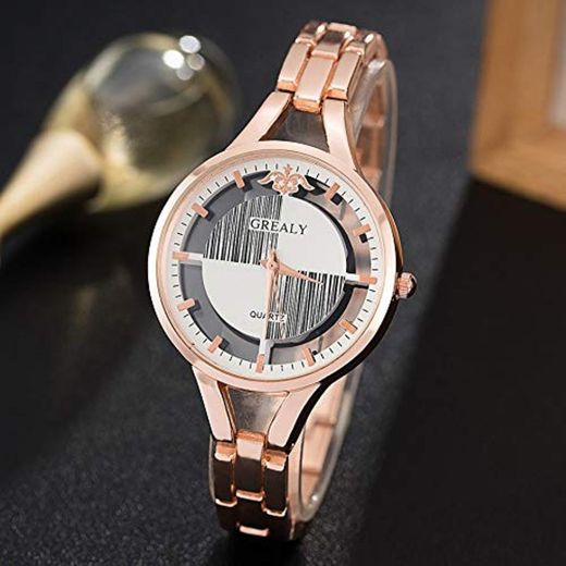 TCEPFS Reloj Reloj Elegante para Mujer Reloj de Pulsera Diseño Mini Reloj de cámara con para Damas Rosa   Rosa