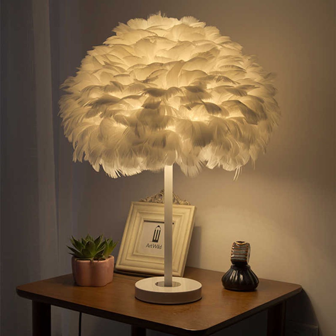 Social COCNI Lámpara de pluma creativa Lámpara colgante de dormitorio Nórdico moderno Gasa romántica cálida Luz colgante Lámpara de dormitorio romántica for niños Tela de moda Pantalla de restaurante Droplig