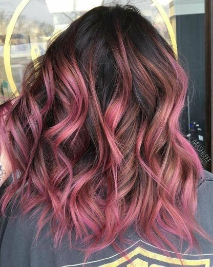 Pink hair highlights