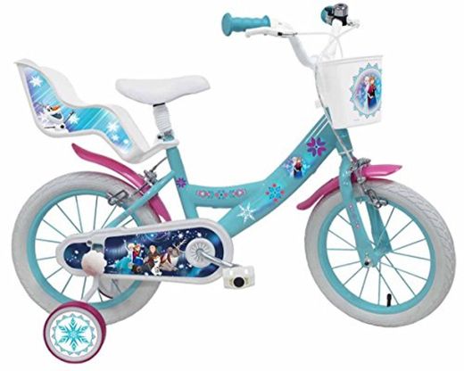 Denver Bike Frozen, 16" Niñas Ciudad 16" Acero Azul, Blanco bicicletta -