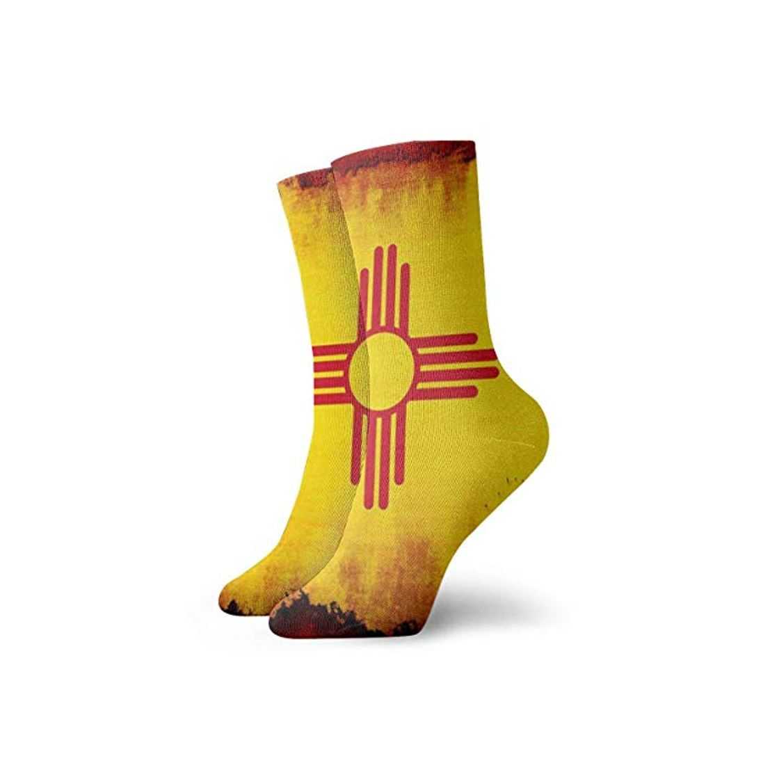 Social Estilo grunge Bandera de Nuevo México Diversión unisex Cool 3D Imprimir Colorido Deporte atlético Novedad Crew Tube Socks 30cm
