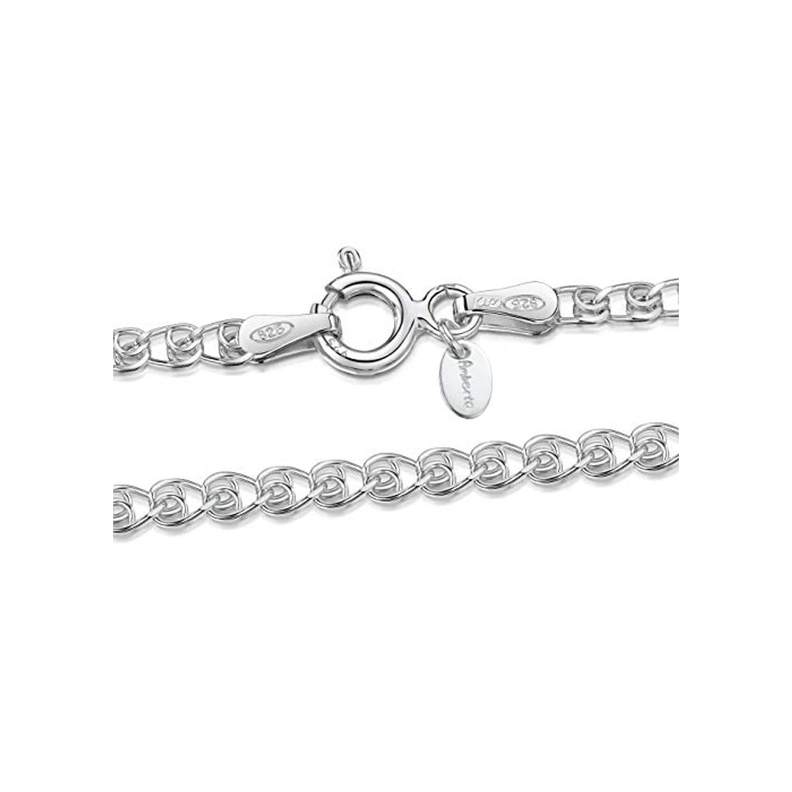 Social Amberta® Joyería - Collar - Fina Plata De Ley 925 - Cadena