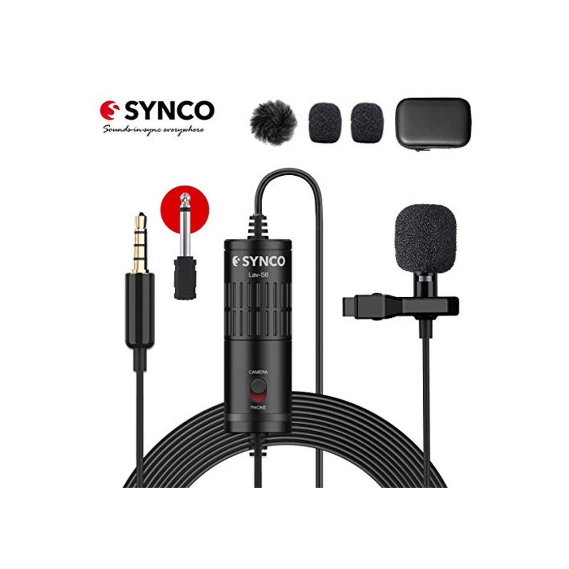 Products Synco Lav S6 Microfono-Solapa-Microfono-Lavalier-Condensador Omnidireccional 6M