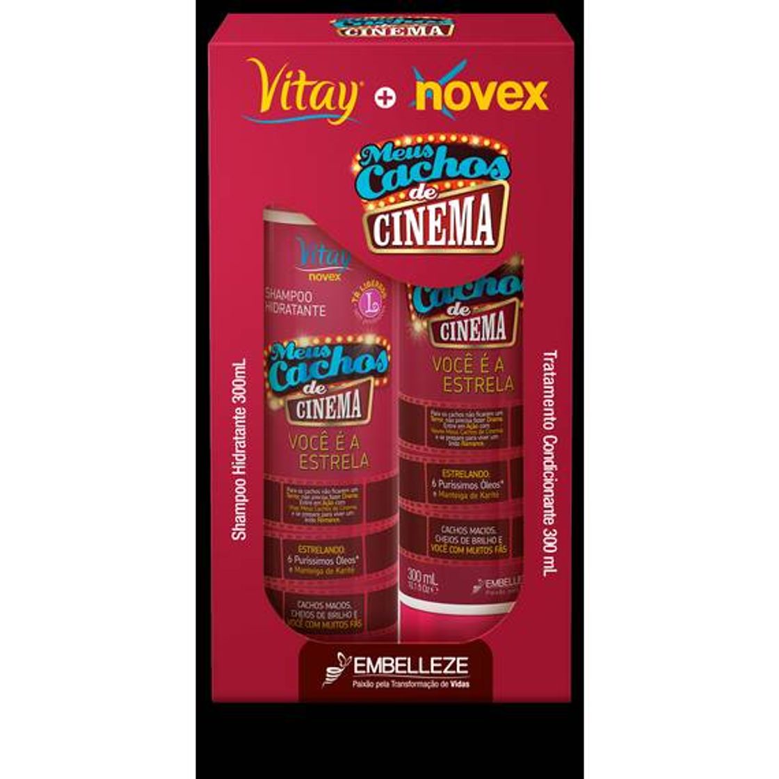 Productos Shampoo e Condicionador Vitay Novex Meus Cachos de Cinema KIT