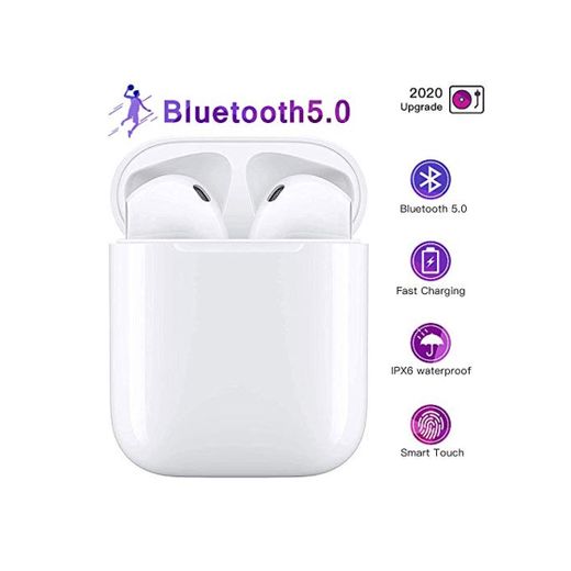 Auriculares inalámbricos Bluetooth 5.0 con cancelación de Ruido, Auriculares Deportivos táctiles Inteligentes