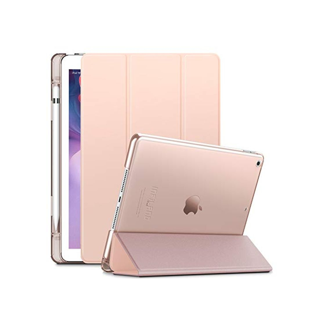 Products INFILAND Funda para iPad 10.2 2019,Delgada Translúcido Case Smart Cover con Portalápiz