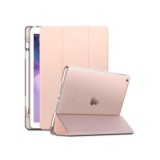 INFILAND Funda para iPad 10.2 2019,Delgada Translúcido Case Smart Cover con Portalápiz