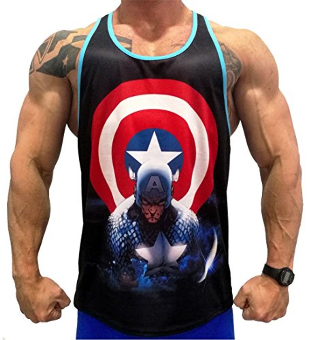 Social A. M. Sport Camisa Fitness de Tirantes para Hombre para Entrenar en