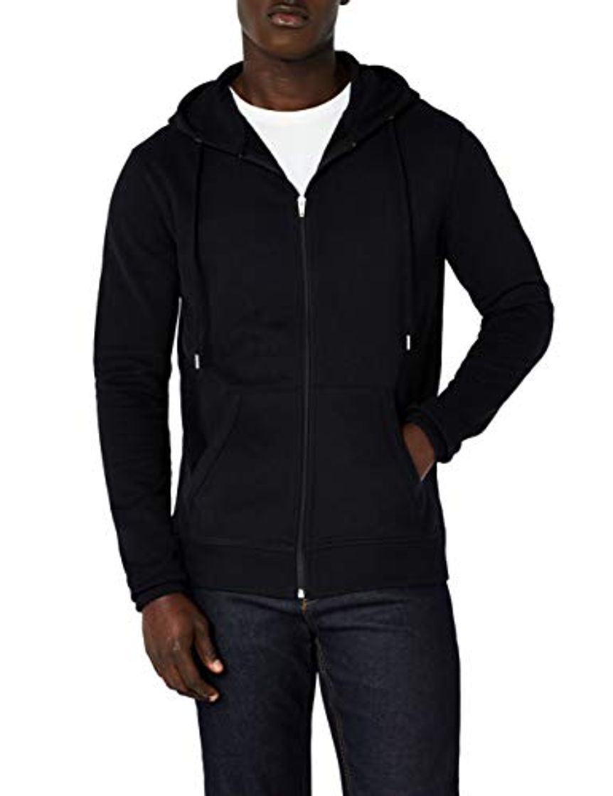 Product Marca Amazon - MERAKI Sudadera con Capucha y Cremallera Hombre, Negro