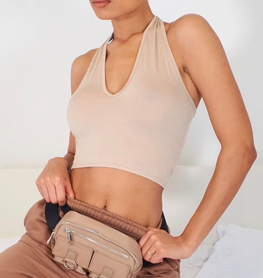 Fashion Crop Top en tendencia color beige