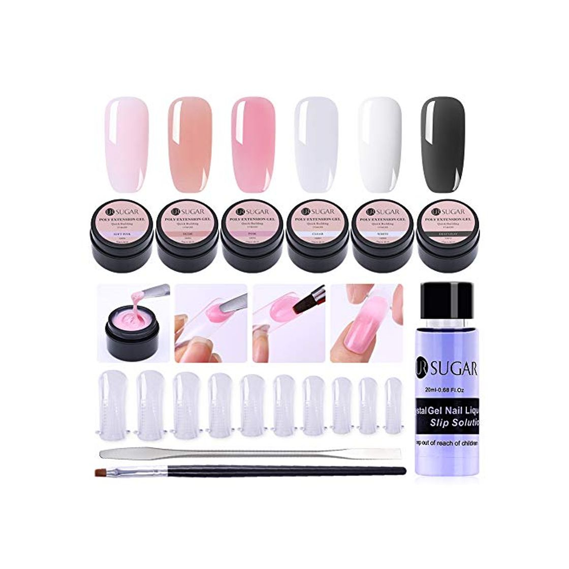 Belleza UR SUGAR 15ml Poly Nail Gel Kit Gel Constructor Uñas Gel Kit