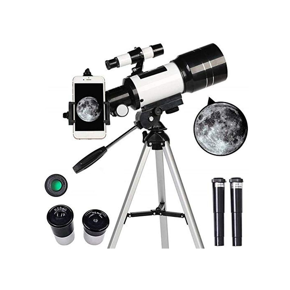 Producto Asigo Telescopio astronómico 150X Espacial Hubble telescopio monocular de refracción llevó a Cabo con el trípode